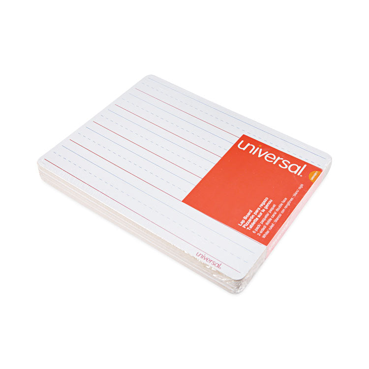 Universal® Lap/Learning Dry-Erase Board, Penmanship Ruled, 11.75 x 8.75, White Surface, 6/Pack (UNV43911) Pack of 6