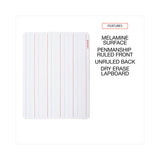 Universal® Lap/Learning Dry-Erase Board, Penmanship Ruled, 11.75 x 8.75, White Surface, 6/Pack (UNV43911) Pack of 6