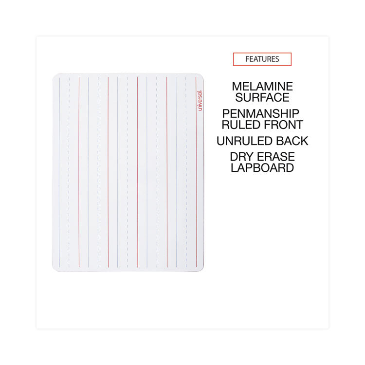 Universal® Lap/Learning Dry-Erase Board, Penmanship Ruled, 11.75 x 8.75, White Surface, 6/Pack (UNV43911) Pack of 6