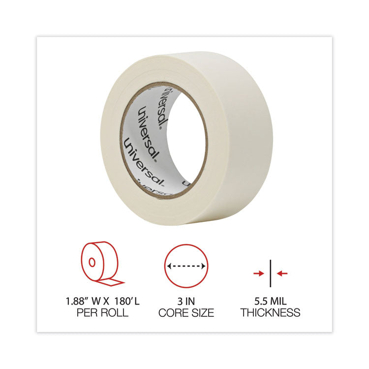 Universal® General-Purpose Masking Tape, 3" Core, 48 mm x 54.8 m, Beige, 2/Pack (UNV51302) Pack of 2 Rolls