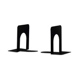 Universal® Economy Bookends, Standard, 4.75 x 5.25 x 5, Heavy Gauge Steel, Black, 1 Pair (UNV54051) 1 Pair