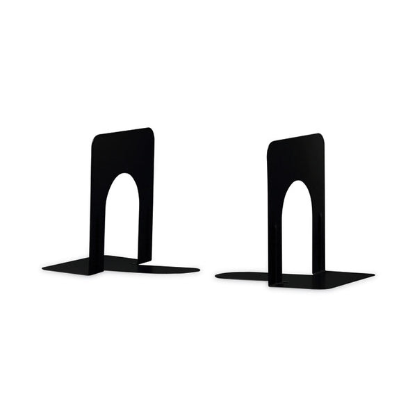 Universal® Economy Bookends, Standard, 4.75 x 5.25 x 5, Heavy Gauge Steel, Black, 1 Pair (UNV54051)