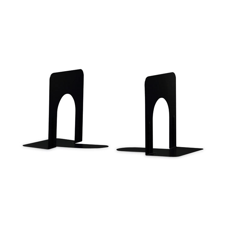 Universal® Economy Bookends, Standard, 4.75 x 5.25 x 5, Heavy Gauge Steel, Black, 1 Pair (UNV54051) 1 Pair