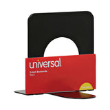 Universal® Economy Bookends, Standard, 4.75 x 5.25 x 5, Heavy Gauge Steel, Black, 1 Pair (UNV54051) 1 Pair