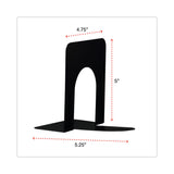 Universal® Economy Bookends, Standard, 4.75 x 5.25 x 5, Heavy Gauge Steel, Black, 1 Pair (UNV54051) 1 Pair