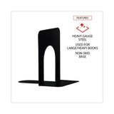 Universal® Economy Bookends, Nonskid, 4.75 x 5.25 x 5, Heavy Gauge Steel, Black, 1 Pair (UNV54055)