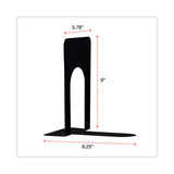 Universal® Economy Bookends, Standard, 5.88 x 8.25 x 9, Heavy Gauge Steel, Black, 1 Pair (UNV54091)