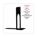 Universal® Economy Bookends, Standard, 5.88 x 8.25 x 9, Heavy Gauge Steel, Black, 1 Pair (UNV54091)