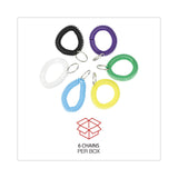 Universal® Wrist Coil Plus Key Ring, Plastic, Assorted Colors, 6/Pack (UNV56051) Pack of 6
