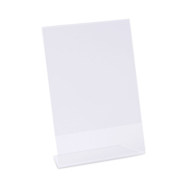 Universal® Clear L-Style Freestanding Frame, 5 x 7 Insert, 3/Pack (UNV76850) Pack of 3