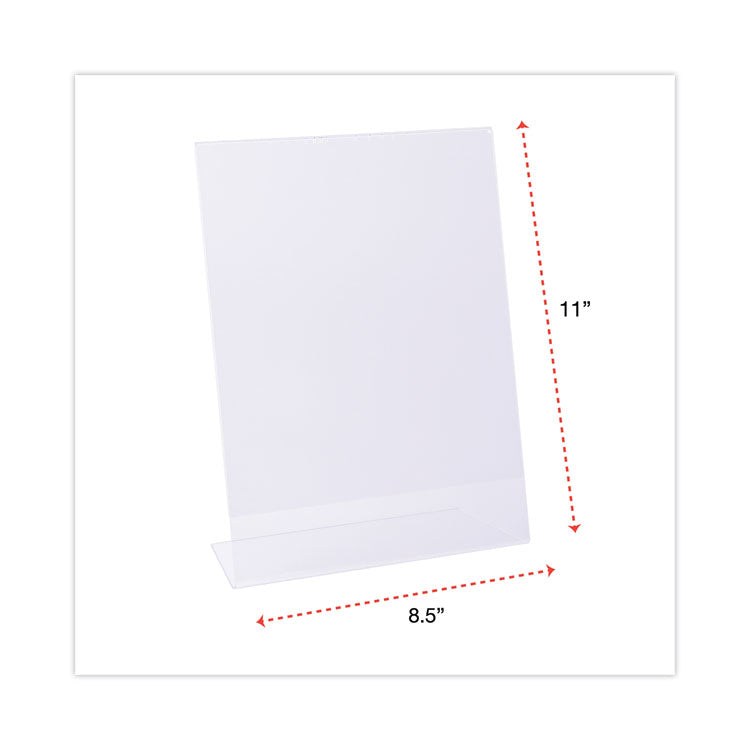 Universal® Clear L-Style Freestanding Frame, 8.5 x 11 Insert, 3/Pack (UNV76852)