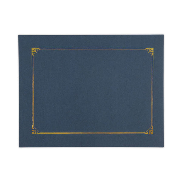 Universal® Certificate/Document Cover, 8.5 x 11; 8 x 10; A4, Navy, 6/Pack (UNV76897)