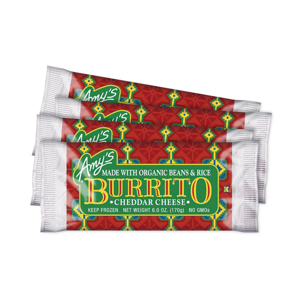 Amy's® Cheddar Cheese, Bean and Rice Burrito, 6 oz Pouch, 4/Carton, Ships in 1-3 Business Days (GRR90300142)