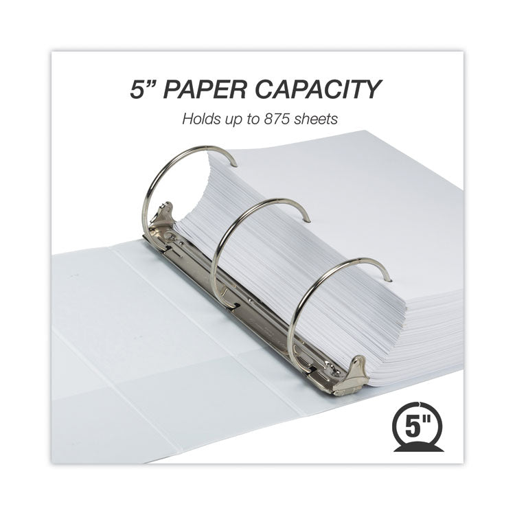 Samsill® Earth's Choice Plant-Based Round Ring View Binder, 3 Rings, 5" Capacity, 11 x 8.5, White (SAM18907)