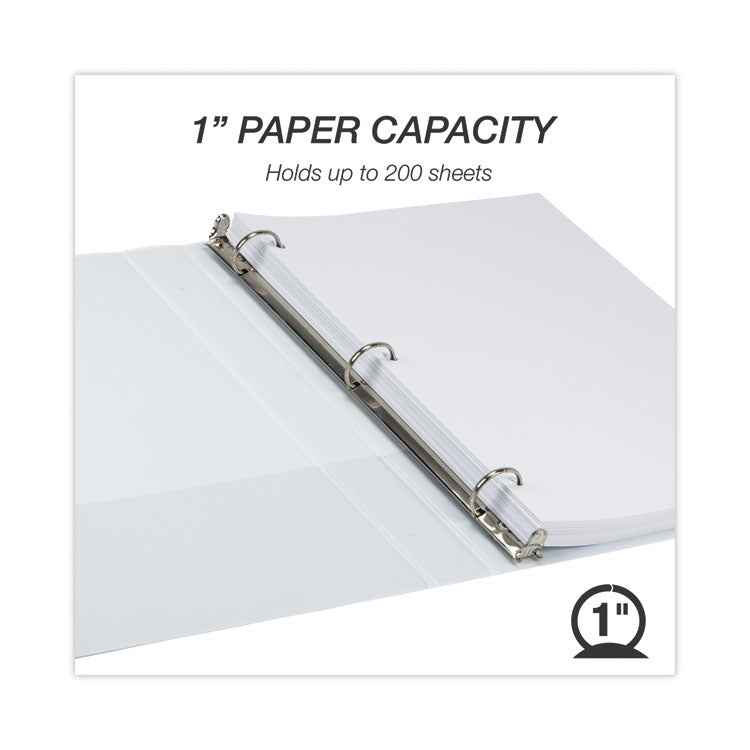 Samsill® Earth's Choice Plant-Based Round Ring View Binder, 3 Rings, 1" Capacity, 11 x 8.5, White (SAM18937)