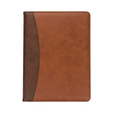 Samsill® Two-Tone Padfolio with Spine Accent, 10.6w x 14.25h, Polyurethane, Tan/Brown (SAM71656)