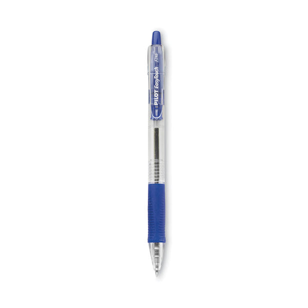 Pilot® EasyTouch Ballpoint Pen, Retractable, Fine 0.7 mm, Blue Ink, Clear Barrel, Dozen (PIL32211)