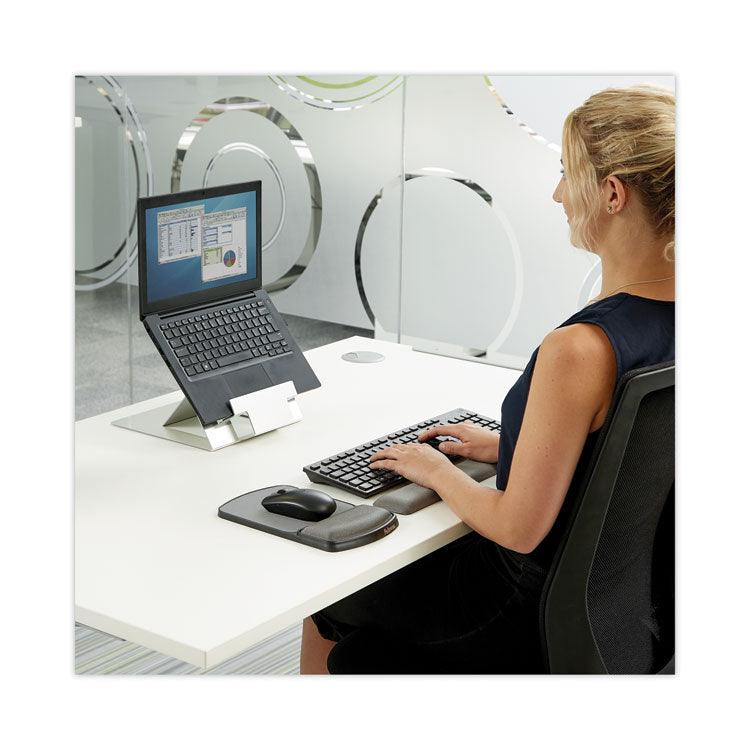 Fellowes® Gel Mouse Pad with Wrist Rest, 6.25 x 10.12, Graphite/Platinum (FEL91741) Each