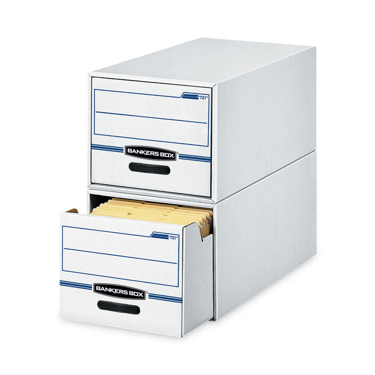 Bankers Box® STOR/DRAWER Basic Space-Savings Storage Drawers, Letter Files, 14" x 25.5" x 11.5", White/Blue, 6/Carton (FEL00721) Carton of 6