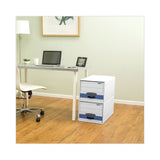 Bankers Box® STOR/DRAWER Basic Space-Savings Storage Drawers, Letter Files, 14" x 25.5" x 11.5", White/Blue, 6/Carton (FEL00721) Carton of 6