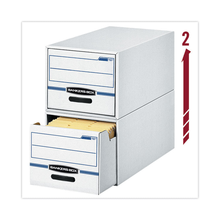 Bankers Box® STOR/DRAWER Basic Space-Savings Storage Drawers, Legal Files, 16.75 x 19.5 x 11.5, White/Blue (FEL00722EA) Each