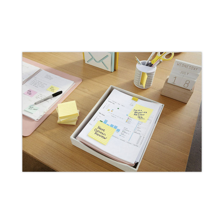 Post-it® Notes Original Pads in Canary Yellow, Note Ruled, 3" x 5", 100 Sheets/Pad, 12 Pads/Pack (MMM635YW)