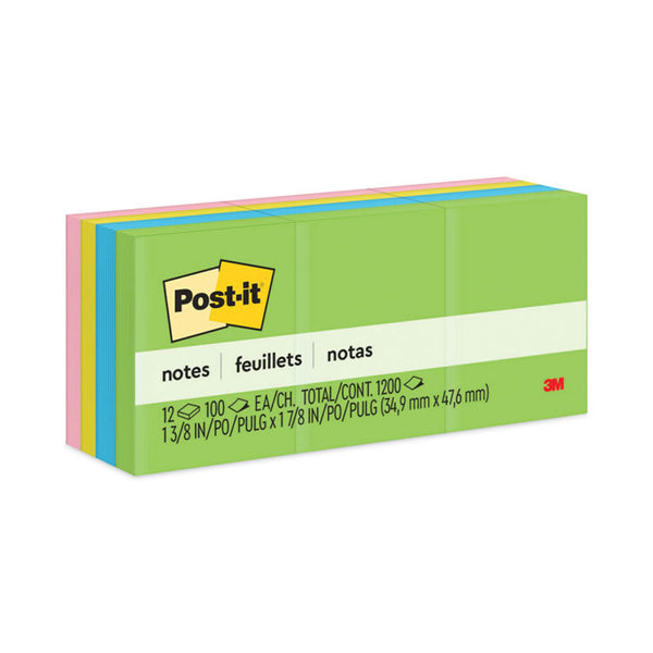 Post-it® Notes Original Pads in Floral Fantasy Collection Colors, 1.5" x 2", 100 Sheets/Pad, 12 Pads/Pack (MMM653AU) Pack of 12