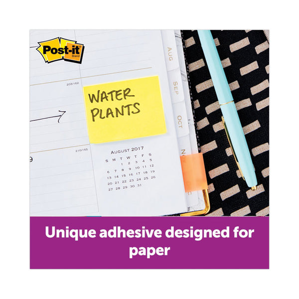 Post-it® Greener Notes Original Recycled Note Pads, 1.5" x 2", Canary Yellow, 100 Sheets/Pad, 12 Pads/Pack (MMM653RPYW) Pack of 12