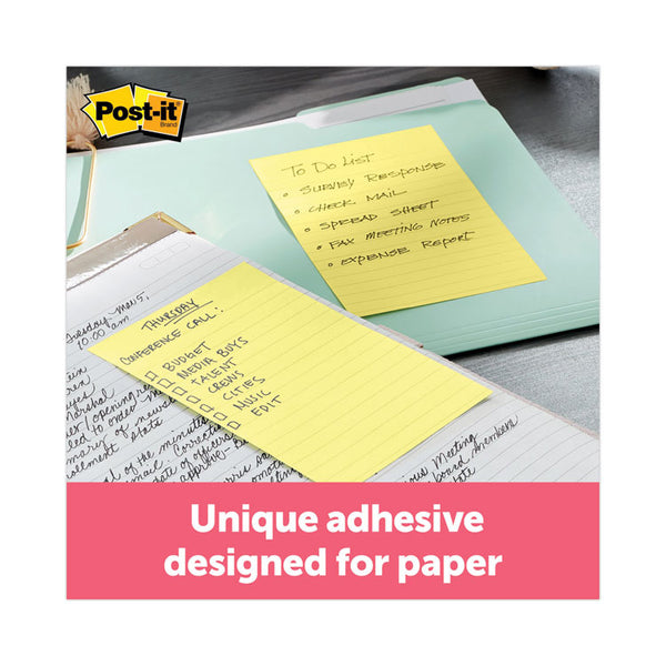 Post-it® Notes Original Pads in Canary Yellow, Note Ruled, 4" x 6", 100 Sheets/Pad, 12 Pads/Pack (MMM660YW) Pack of 12