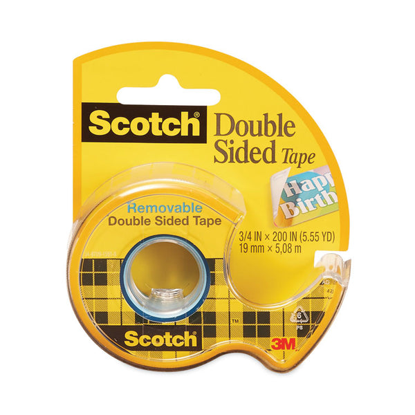 Scotch® Double-Sided Removable Tape in Handheld Dispenser, 1" Core, 0.75" x 33.33 ft, Clear (MMM667)