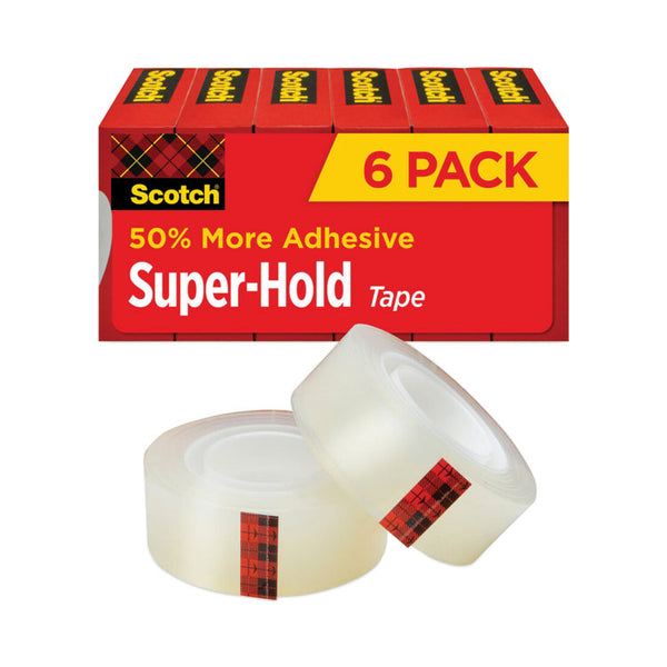Scotch® Super-Hold Tape Refill, 1" Core, 0.75" x 27.77 yds, Transparent, 6/Pack (MMM700K6)
