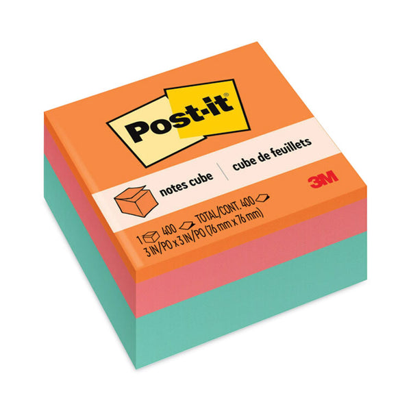 Post-it® Notes Original Cubes, 3" x 3", Aqua Wave Collection, 470 Sheets/Cube (MMM2056FP)