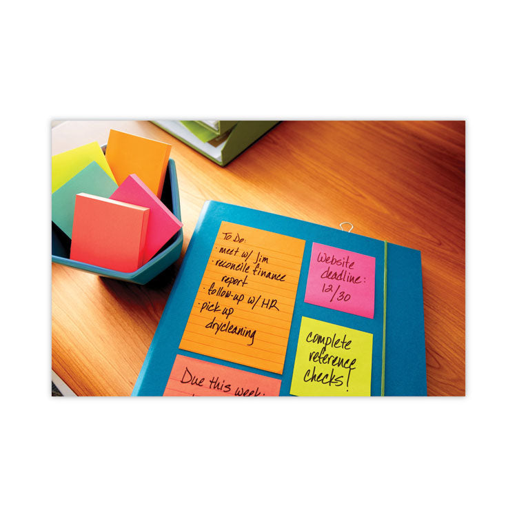 Post-it® Notes Original Pads in Poptimistic Collection Colors, Note Ruled, 4" x 6", 100 Sheets/Pad, 3 Pads/Pack (MMM6603AN) Pack of 3