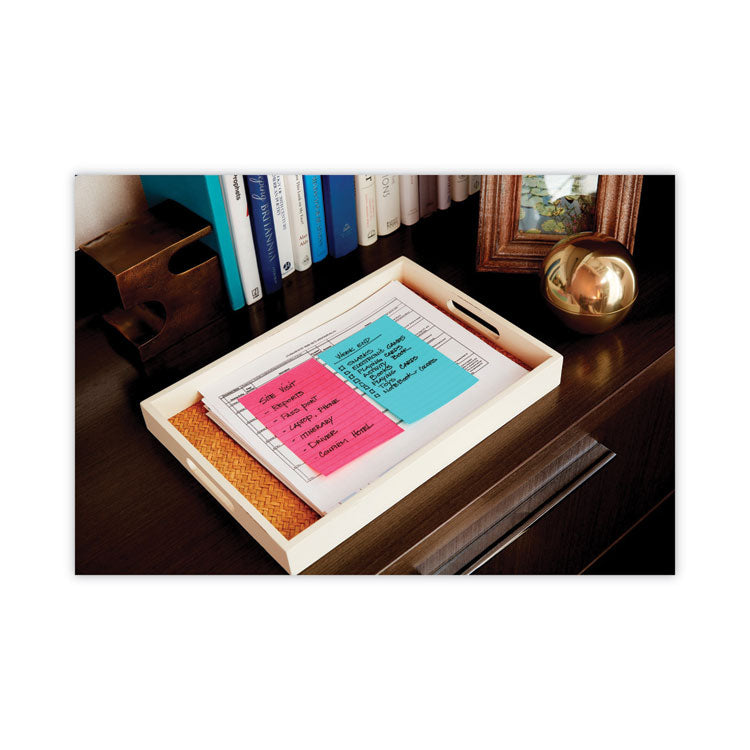Post-it® Notes Original Pads in Poptimistic Collection Colors, Note Ruled, 4" x 6", 100 Sheets/Pad, 3 Pads/Pack (MMM6603AN) Pack of 3