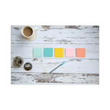 Post-it® Notes Original Pads in Beachside Cafe Collection Colors, Note Ruled, 4" x 6", 100 Sheets/Pad, 5 Pads/Pack (MMM6605PKAST)