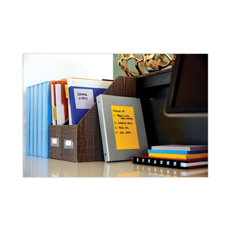 Post-it® Notes Super Sticky Pads in Canary Yellow, Note Ruled, 4" x 6", 90 Sheets/Pad, 5 Pads/Pack (MMM6605SSCY) Pack of 5