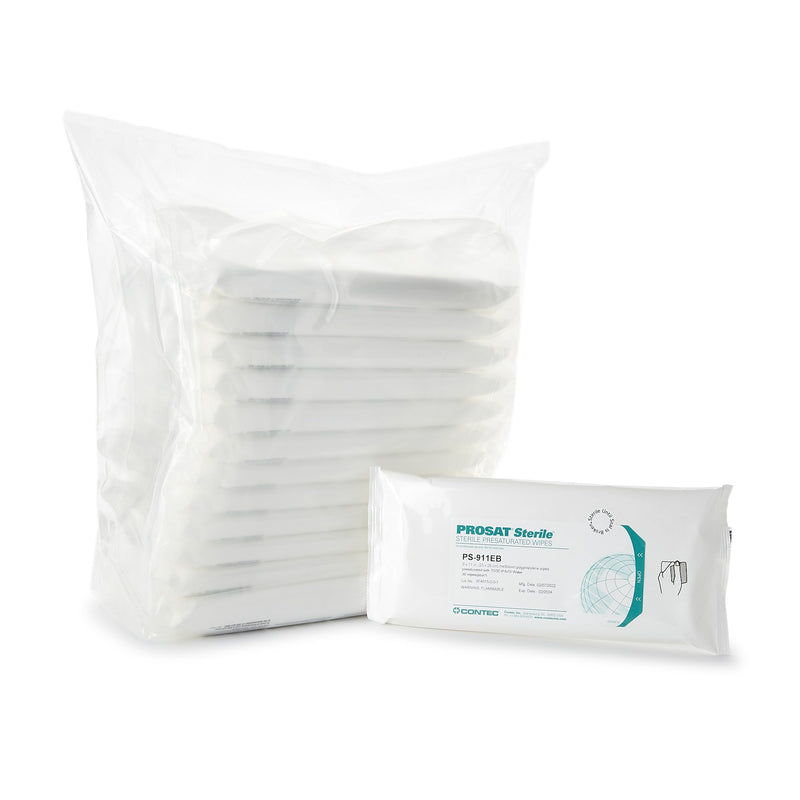 PROSAT® Sterile™ Surface Disinfectant Cleaner Premoistened Cleanroom Manual Pull Wipe 30 Count Pouch Alcohol Scent Sterile (917971_CS) 48/CS