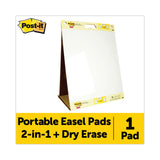 Post-it® Easel Pads Super Sticky Pad Plus Tabletop Easel Pad with Self-Stick Sheets and Dry Erase Board, Unruled, 20 x 23, White, 20 Sheets (MMM563DE) Each