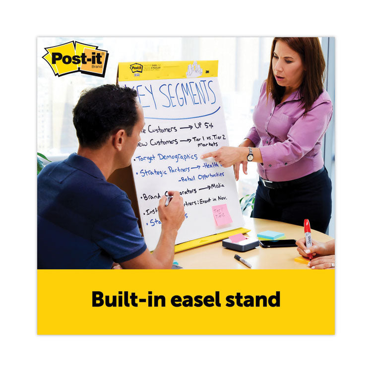 Post-it® Easel Pads Super Sticky Pad Plus Tabletop Easel Pad with Self-Stick Sheets and Dry Erase Board, Unruled, 20 x 23, White, 20 Sheets (MMM563DE) Each