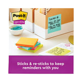 Post-it® Notes Super Sticky Pads in Supernova Neon Collection Colors, Note Ruled, 4" x 4", 90 Sheets/Pad, 6 Pads/Pack (MMM6756SSMIA) Pack of 6