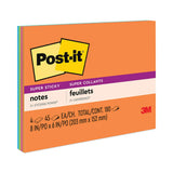 Post-it® Notes Super Sticky Meeting Notes in Energy Boost Collection Colors, 8" x 6", 45 Sheets/Pad, 4 Pads/Pack (MMM6845SSP) Pack of 4