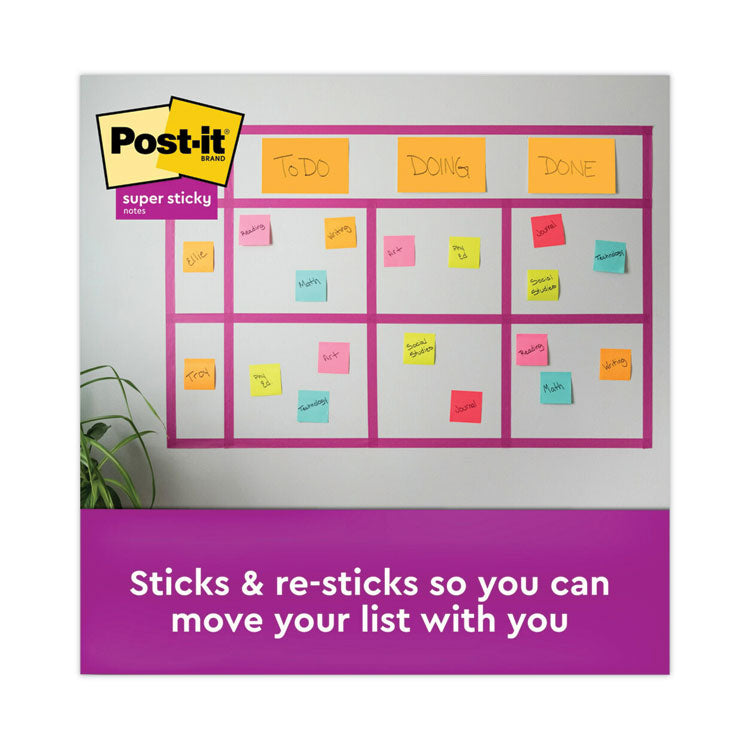 Post-it® Notes Super Sticky Meeting Notes in Energy Boost Collection Colors, Note Ruled, 8" x 6", 45 Sheets/Pad, 4 Pads/Pack (MMM6845SSPL) Pack of 4