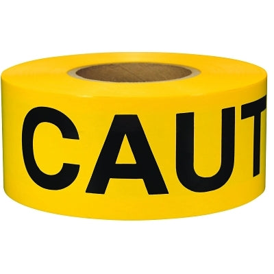 Presco Barricade Tape, 3 in x 1000 ft, 2 mil, Yellow, CAUTION (764-SB3102Y16) 1 Roll