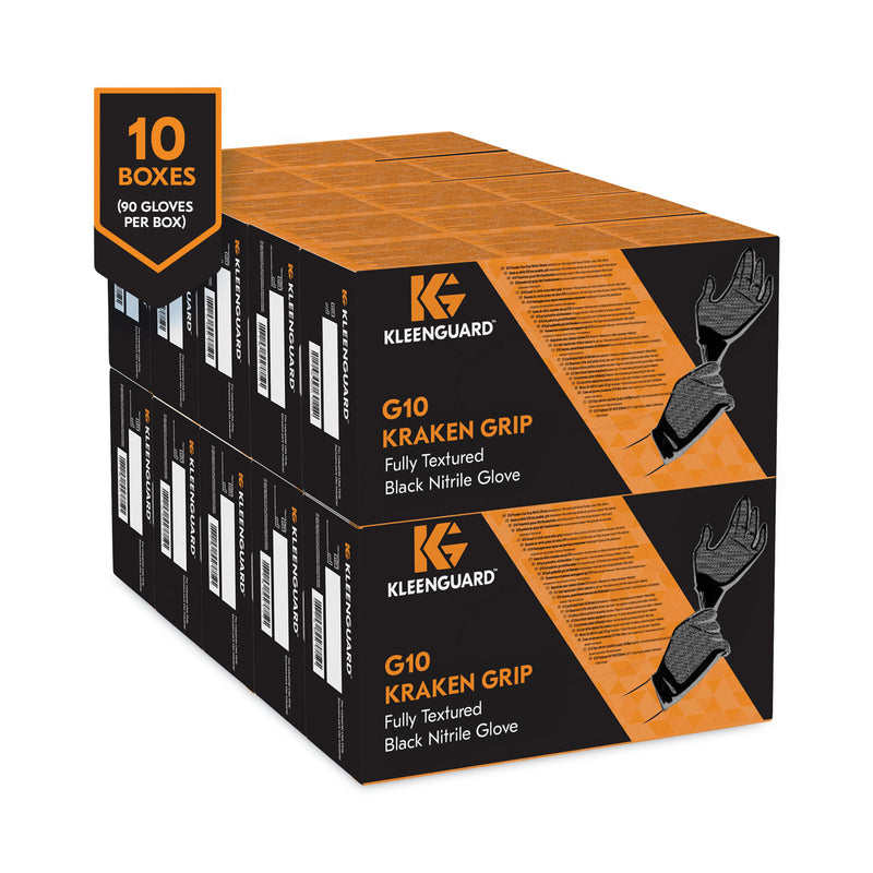 KleenGuard™ G10 Kraken Grip Nitrile Gloves, Powder-Free, X-Large, 6 mil Thick, 9.5" Long, Black, 90/Box, 10 Boxes/Carton (ANS49278) Case of 900