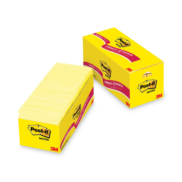 Post-it® Notes Original Pads in Canary Yellow, Cabinet Pack, 3" x 3", 90 Sheets/Pad, 18 Pads/Pack (MMM65418CP) Pack of 18