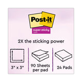 Post-it® Notes Super Sticky Pads in Canary Yellow, Cabinet Pack, 3" x 3", 90 Sheets/Pad, 24 Pads/Pack (MMM65424SSCP)