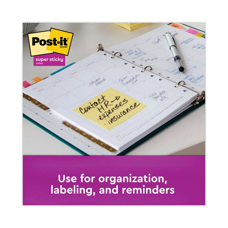 Post-it® Notes Super Sticky Pads in Canary Yellow, Cabinet Pack, 3" x 3", 90 Sheets/Pad, 24 Pads/Pack (MMM65424SSCP)