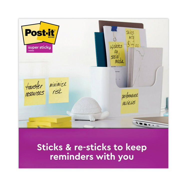 Post-it® Notes Super Sticky Pads in Canary Yellow, Value Pack, 3" x 3", 90 Sheets/Pad, 24 Pads/Pack (MMM65424SSCY) Pack of 24