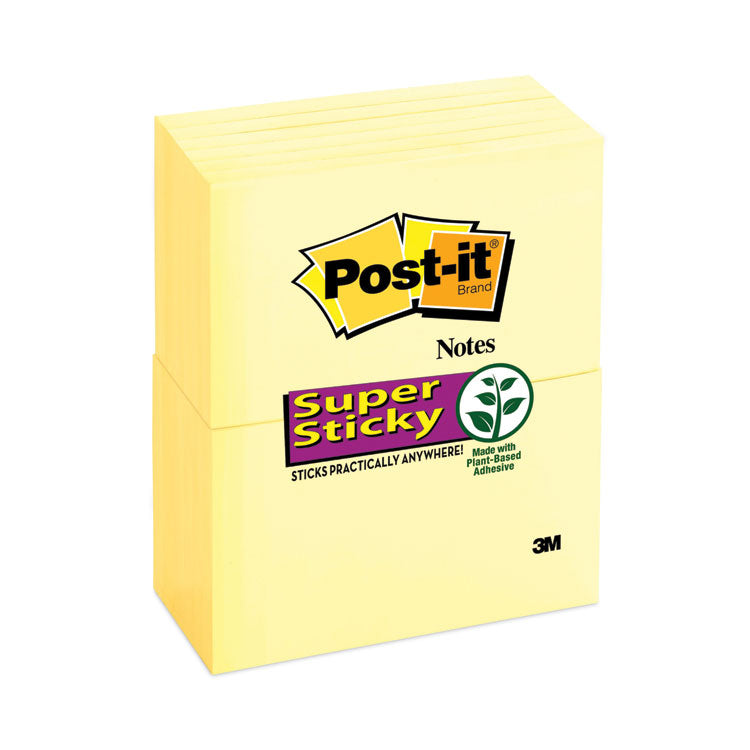 Post-it® Notes Super Sticky Pads in Canary Yellow, 3" x 5", 90 Sheets/Pad, 12 Pads/Pack (MMM65512SSCY) Pack of 12