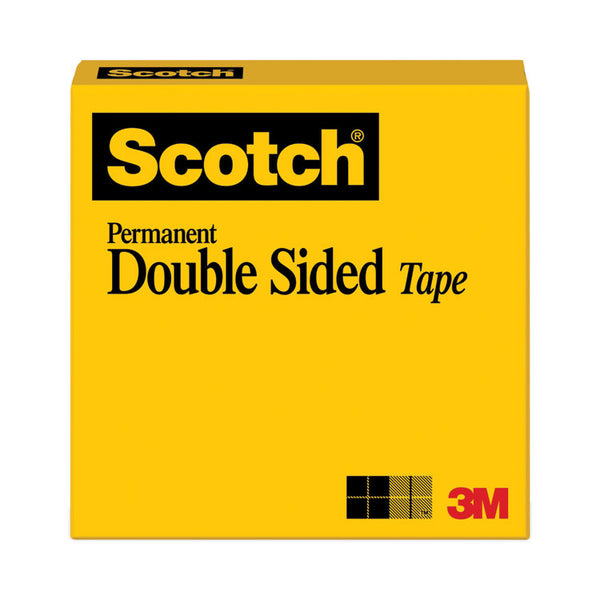 Scotch® Double-Sided Tape, 3" Core, 0.5" x 36 yds, Clear (MMM665121296)